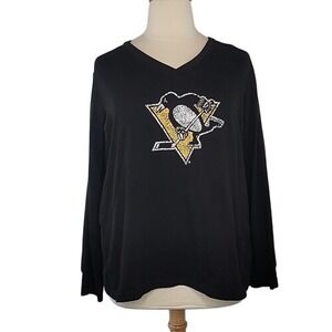 Pittsburgh‎ Penguins V-Neck Long Sleeve Top
